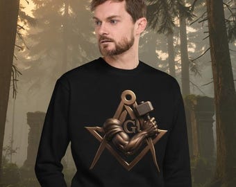Freemason Master Mason Strength Hammer Square Compasses Lodge Premium Sweatshirt Masonic Gift