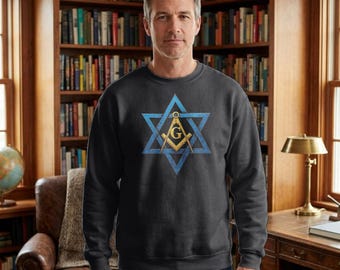 Jewish Masonic Star of David Square and Compasses Premium Sweatshirt