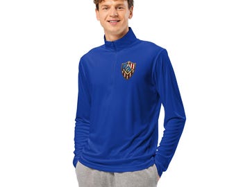 Patriotic USA Masonic Shield Freemason Coat of Arms Lightweight Quarter-zip Pullover