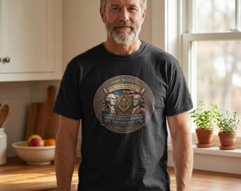 Masonic 250th Anniversary Founding Fathers USA Emblem Garment-dyed Heavyweight T-shirt