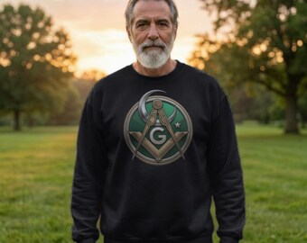 Masonic Muslim Emblem with Crescent and Star Square and Compasses Premium Sweatshirt