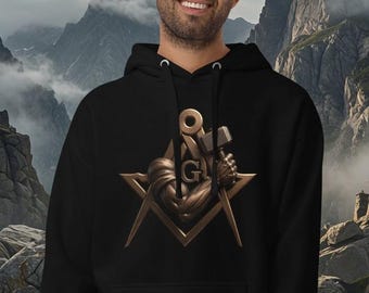 Freemason Master Mason Strength Hammer Square Compasses Lodge Premium Hoodie Masonic Gift