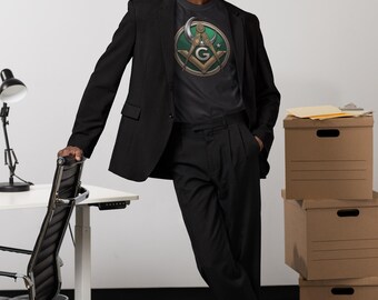 Masonic Muslim Emblem with Crescent and Star Square and Compasses Garment-dyed Heavyweight T-shirt