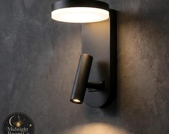 Modern LED Wall Sconce with Reading Spotlight, Bedside Wall Lamp with Switch, Dual Light Wall Light, Bedroom Reading Lamp, Wall Sconce