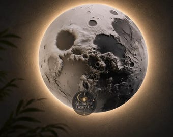 Planet Moon LED Wall Lamp, Celestial Mural Light, Galaxy Bedroom Decor, Remote Dimming (50-90cm)