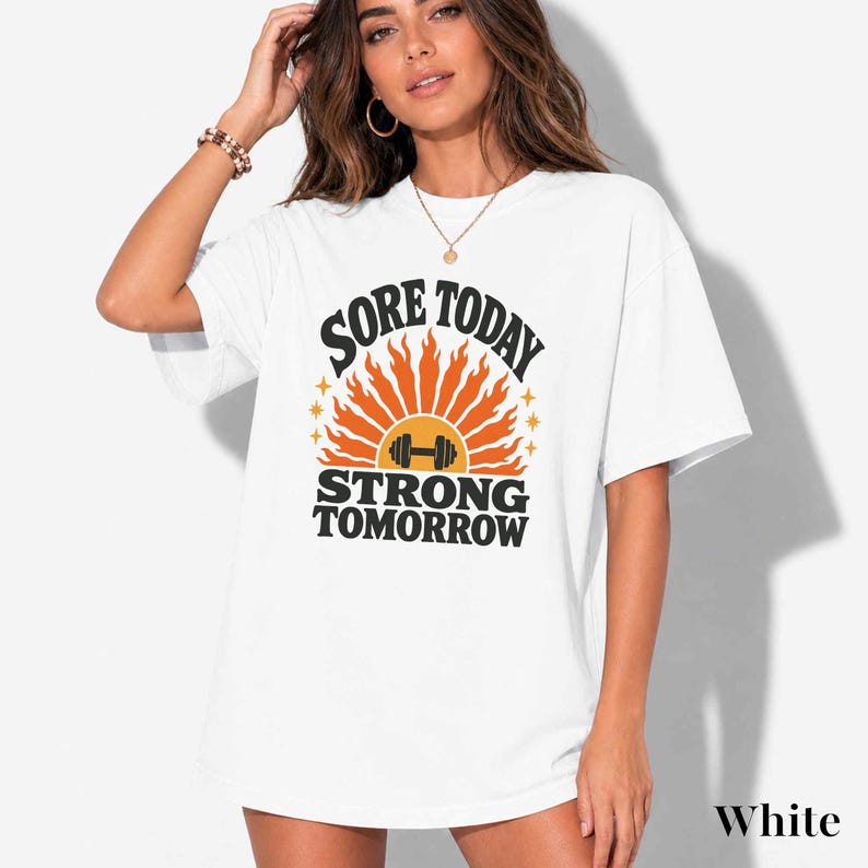 Camiseta "Dor Hoje, Força Amanhã" | Camiseta motivacional para academia feminina | Camiseta para levantamento de peso | Presente fitness para ela imagem 8