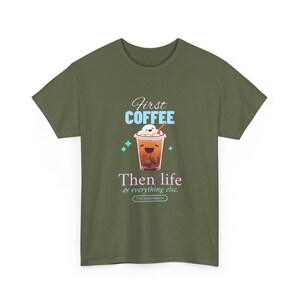 First Coffee Then Life Tshirt, Coffee Lover Gift, Iced Coffee Quote, Funny Morning Coffee Shirt, Cafe Merch, Trendy Coffee Humor image 7