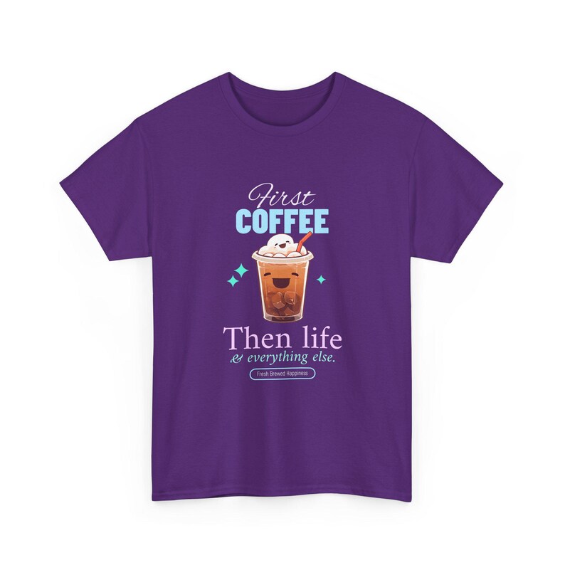 First Coffee Then Life Tshirt, Coffee Lover Gift, Iced Coffee Quote, Funny Morning Coffee Shirt, Cafe Merch, Trendy Coffee Humor image 11