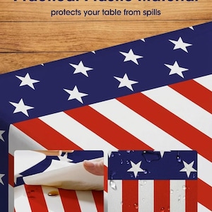 Patriotic American Flag Tablecloth Waterproof Party Covers for 4th July BBQ Gathering bild 2