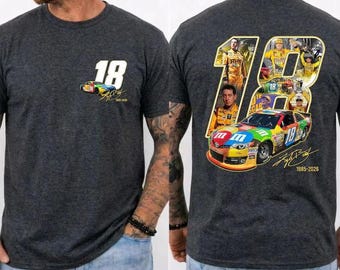 Maglietta tributo vintage a Kyle Busch 18, maglietta commemorativa della leggenda NASCAR, maglietta RIP Rowdy 1985-2026, top tributo NASCAR vintage