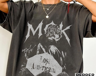 Maglietta del concerto di Machine Gun Kelly, MGK Lost American Tour, regalo per gli appassionati di musica pop rock.