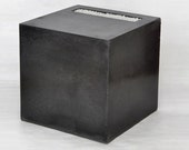 Concrete cube side table w/ gravel