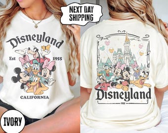 Retro Disneyland Est 1955 PNG, Mickey and Friends Autographs Sublimation Design, California Trip Clipart, Fab Six Printable File