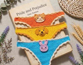 Crochet Book Thong Bookmark, Cute Animal Bookini, Funny Gift for Book Lovers, Handmade Reading Accessory, Bookish Gift for Women
