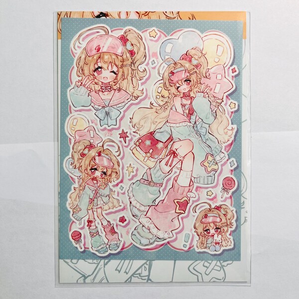 Balloon Pop Girl Sticker Sheet (11/12)