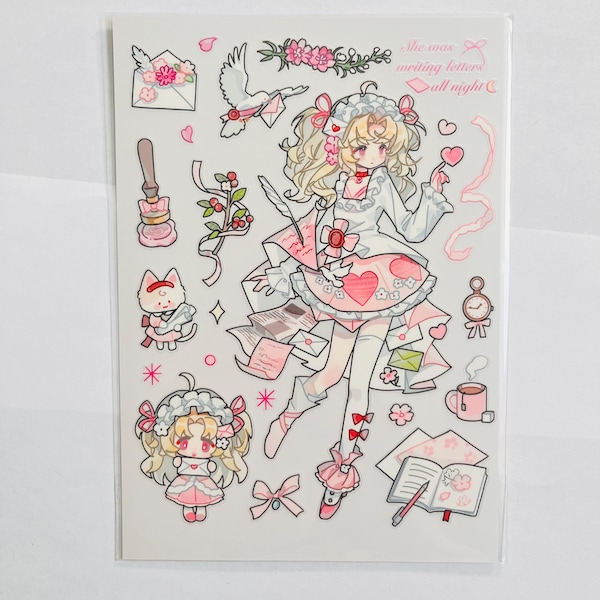 Cupid's Love Letter Girl Sticker Sheet (25)