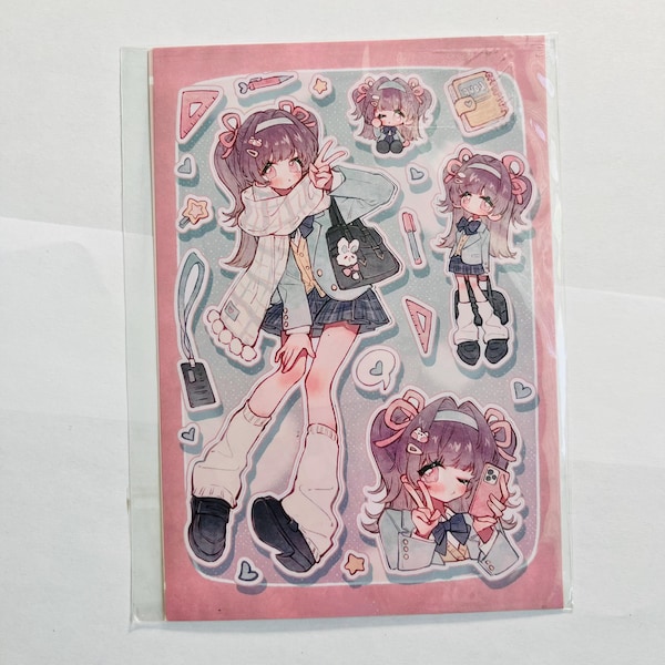 Winter School Girl Sticker Sheet (19)