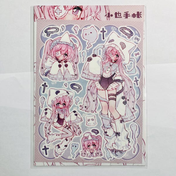 Spooky Ghost Girl Sticker Sheet (10/13)
