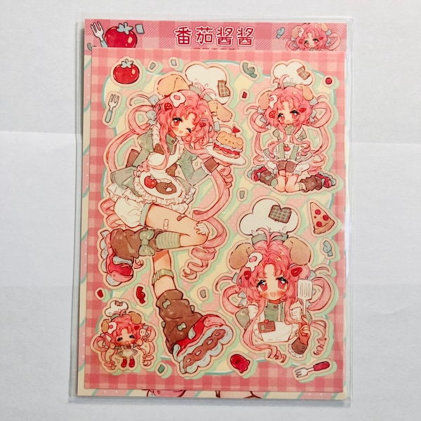 Tomato Burger and Pizza Sticker Sheet (5/6)