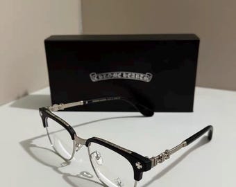 Gothic glasses half frame Vintage Punk Optica Eyewear Gift for Him/Her