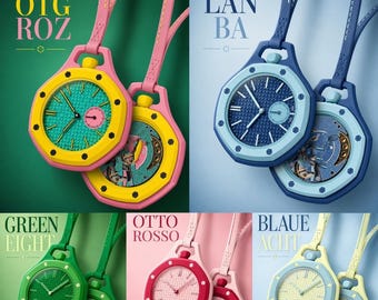 3D ap swatch Octagonal Watch Charm, Functional Mini Timepiece