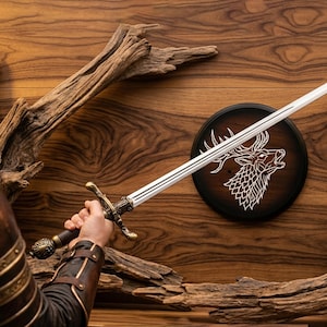 Handmade 31" Needle Sword Replica, Arya Stark Inspired Fantasy Sword, Medieval Display Sword with Wall Mount, Cosplay Collector Gift for Her