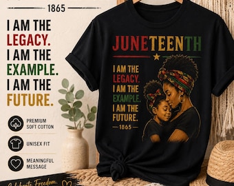 Juneteenth Mother and Child T-Shirt | I Am The Legacy I Am The Future 1865