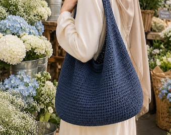 Patrón de bolso de ganchillo en PDF, tutorial para bolso de hombro, bolso moderno, bolso de mujer hecho a mano, descarga instantánea.