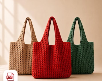 Patrón PDF para bolso de mano de ganchillo / Bolso de hombro estilo boho, términos de EE. UU. y Reino Unido (Descarga digital)