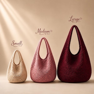 Everyday Crochet Slouchy Bag Pattern PDF | 3 Sizes Tote Bag | Easy Purse Tutorial | Digital Download