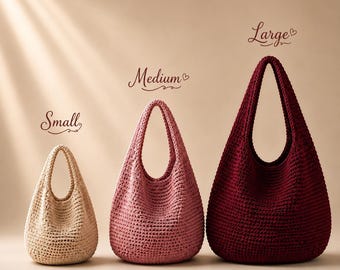 Everyday Crochet Slouchy Bag Pattern PDF | 3 Sizes Tote Bag | Easy Purse Tutorial | Digital Download