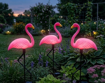 Solar Flamingo Garden Light Outdoor LED Flamingo Stake Lamp Waterproof Yard Lawn Patio Pathway Decor
