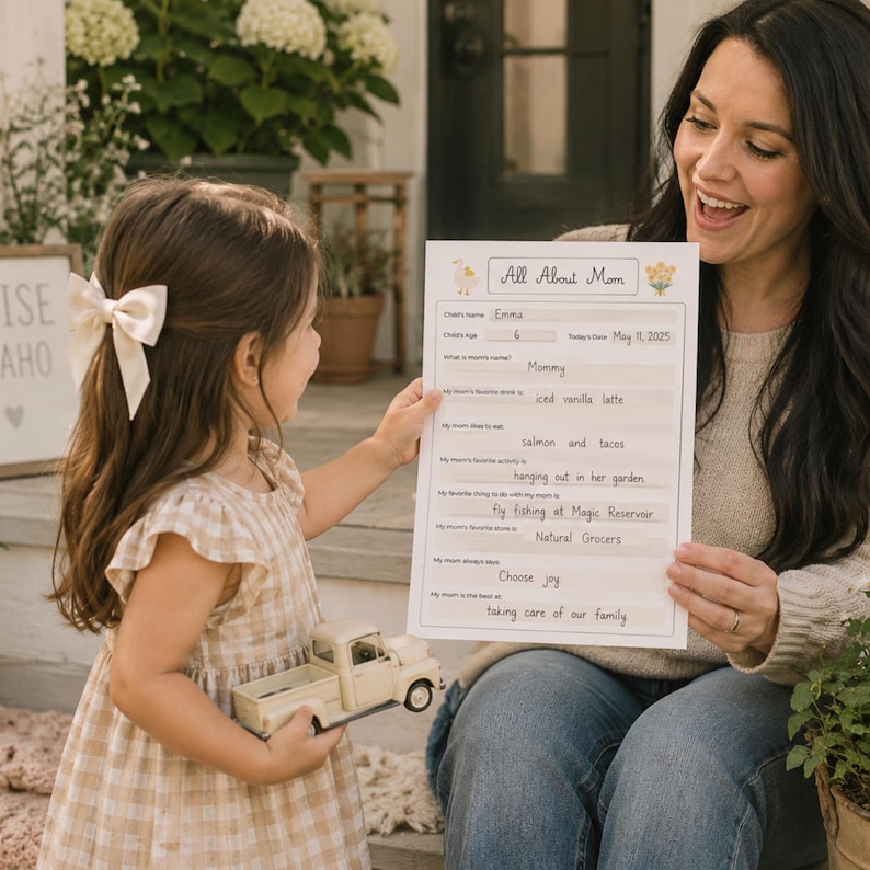 All About Mom Printable Questionnaire | Kid's Mothers Day Interview ...