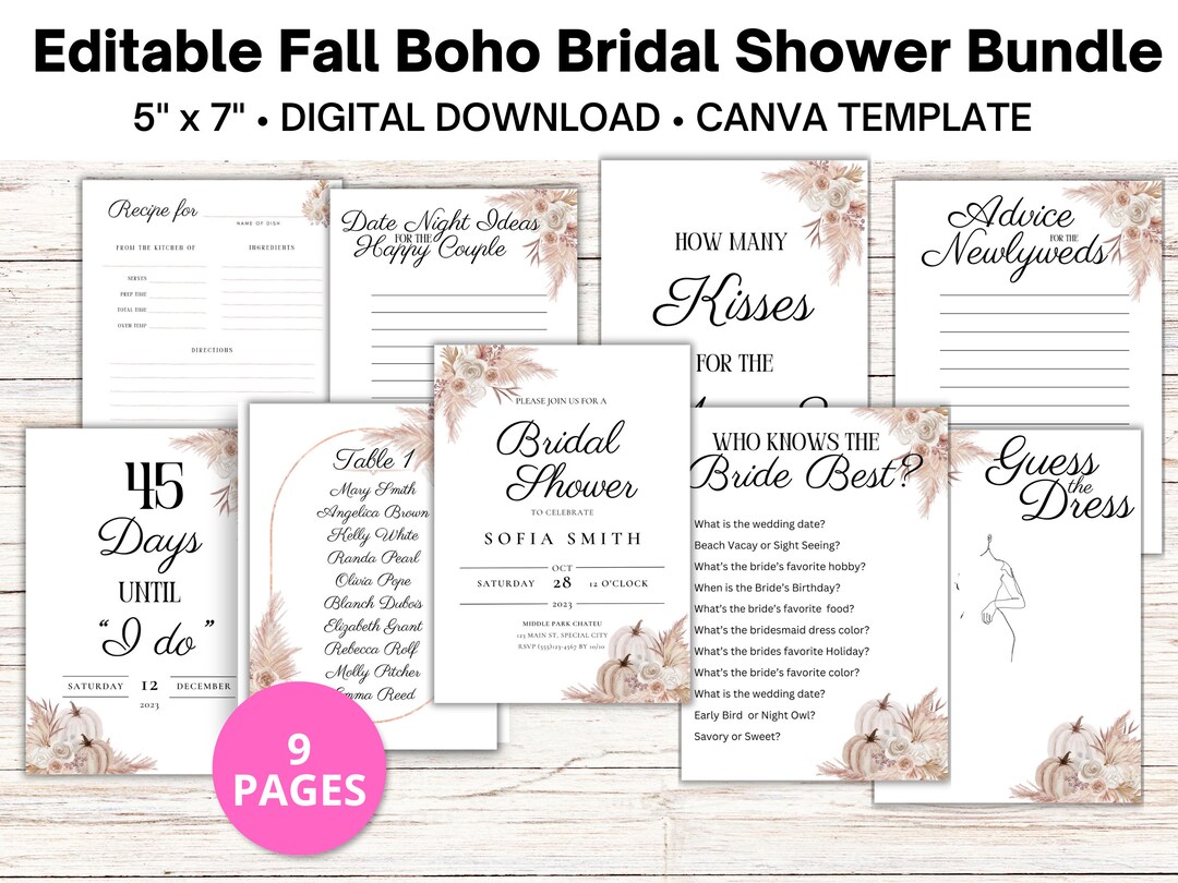 Printable Bridal Shower Invitation Template | Printable Bridal Shower ...