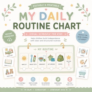 240 Visual Schedule Cards for Kids | Daily Routine Chart | Printable PDF | Montessori | ADHD | Autism | Homeschool Activities