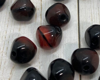 Vintage German Multi Tone Rust/Black beads