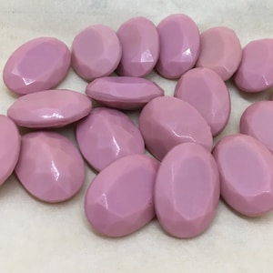 Vintage Retro Czechoslovakian Opaque Pink Cabochons