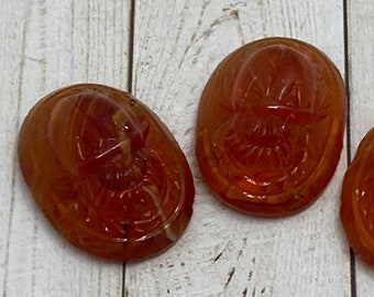 Cherry Brand Occupied Japan Scarab Cabochon Faux Amber Egyptian