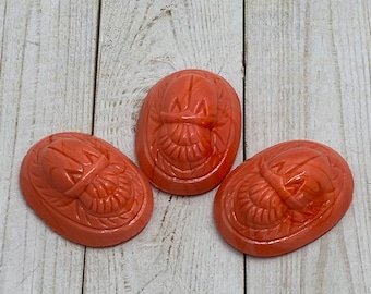 Cherry Brand Occupied Japan Scarab Cabochon Faux Coral Egyptian