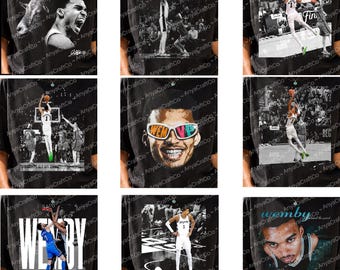 Bundle Victor Wembanyama PNG, Wemby PNG, San Antonio Basketball PNG, Sports Graphic, Digital Download, High Resolution, Shirt Design