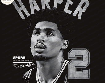 Dylan Harper PNG | Vintage San Antonio Basketball Graphic (Digital Download)