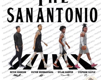 The San Antonio Walking Signatures PNG, Wembanyama Castle Harper