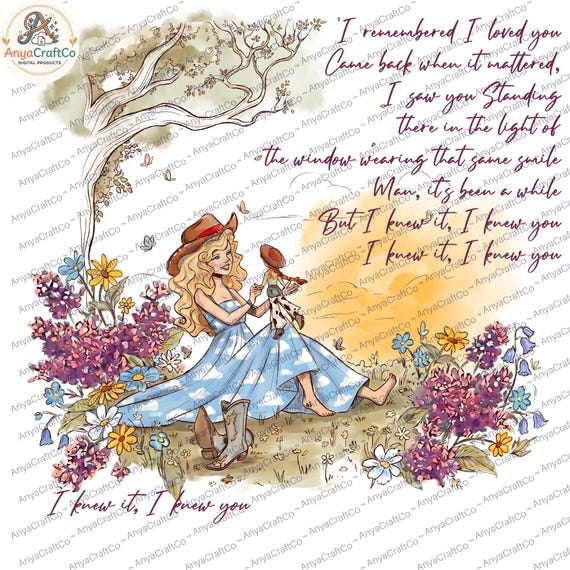 I Knew It I Knew You PNG, Floral Western Design, Country Music Fan PNG, Shirt Design, Sublimation PNG, Instant Download