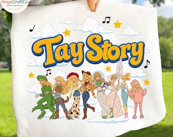 Tay Story PNG, TS Cowgirl Digital Download, Western Guitar Girl Shirt Design, Jesie Inspired Swiftie Sublimation PNG