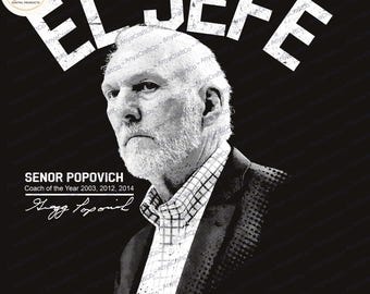 EL JEFE PNG | Vintage San Antonio Basketball Graphic (Digital Download)