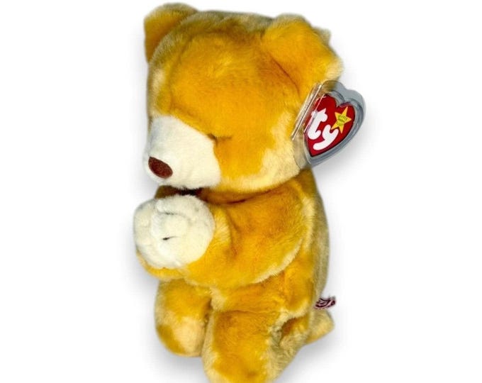 Hope the Praying Bear | Faithful Comfort | Mint Heart Tag TY Beanie Buddy