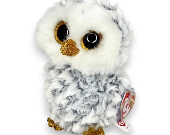 Owlette the Owl | Pink Feathered Sweetie | Mint Heart Tag TY Beanie Boo