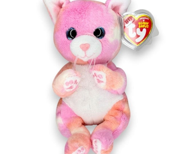 Lillibelle the Cat | Cotton Candy Kitty | Mint Heart Tag TY Beanie Baby