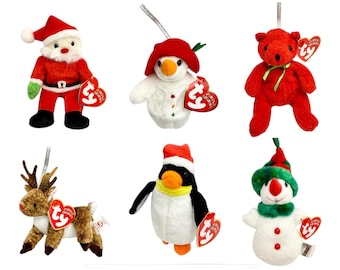 TY Christmas Jingle Beans Collection | Festive Holiday Favorites | Mint Heart Tags TY Beanie