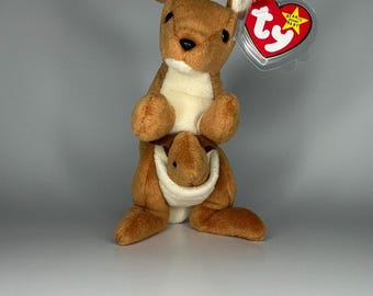 Pouch the Kangaroo TY Beanie Baby | Mint Heart & Tush Tag